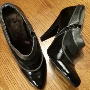 "Black Patent Leather Shoe Boots"